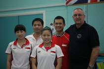 Keith Richardson, with members of the Singapore National Team in the lead up to London 2012