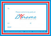 Birthday invitation, Dynamo Gymnastics