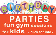 Birthday parties for children are fun at Dynamo Gymnastics